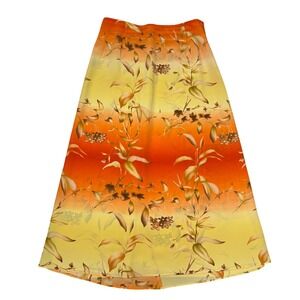 Vintage Y2K Low Rise Sunset Ombre Floral Maxi Skirt Size Medium